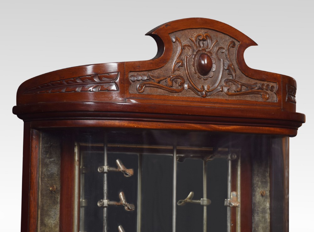 Bow fronted glass pipe display  cabinet View II