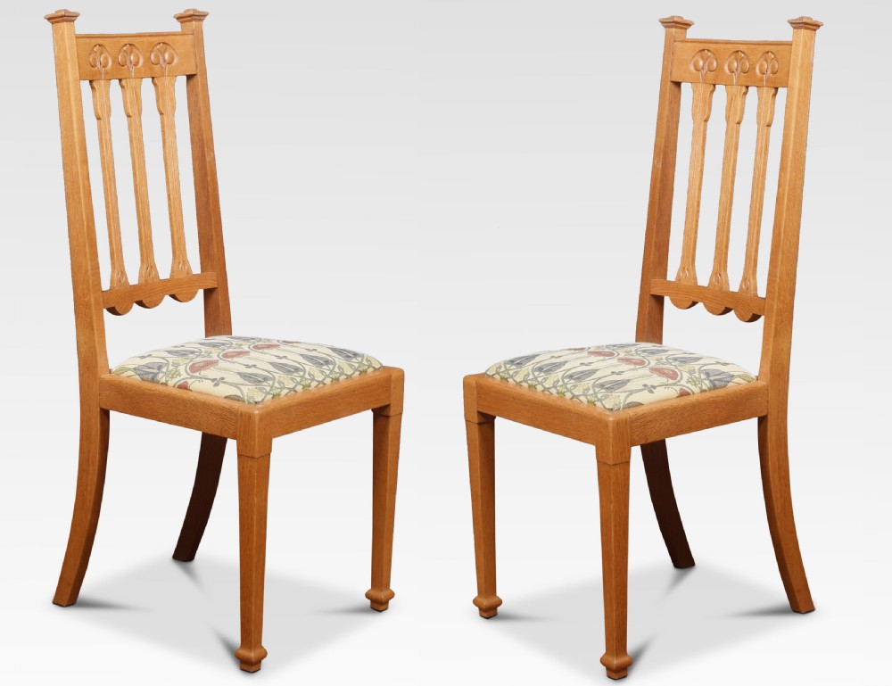 Set of twelve oak Arts and Crafts dining chairs View VII