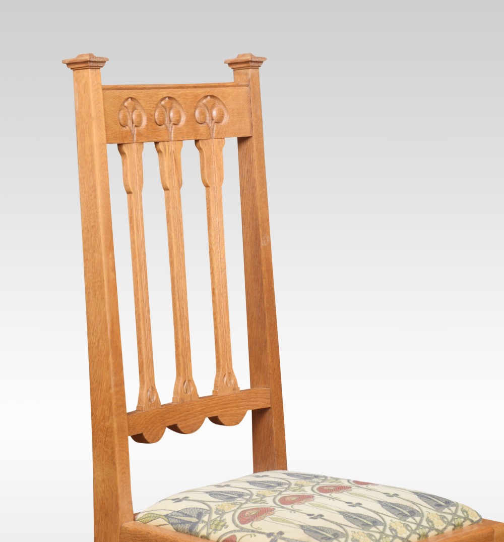 Set of twelve oak Arts and Crafts dining chairs View VIII
