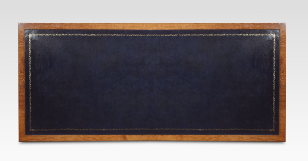 Large oak pedestal desk View IX