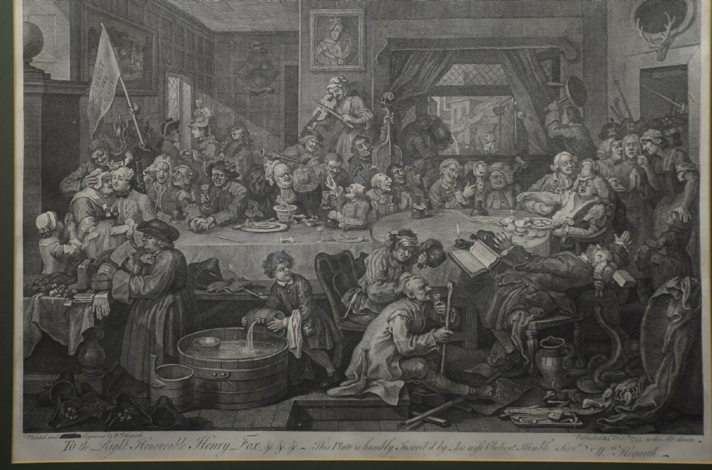 Set of four engravings William Hogarth View VII