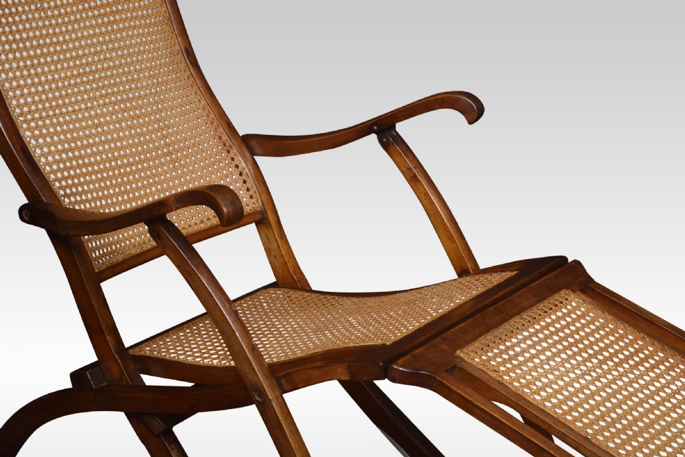 Walnut framed folding Steamer deck chair View II