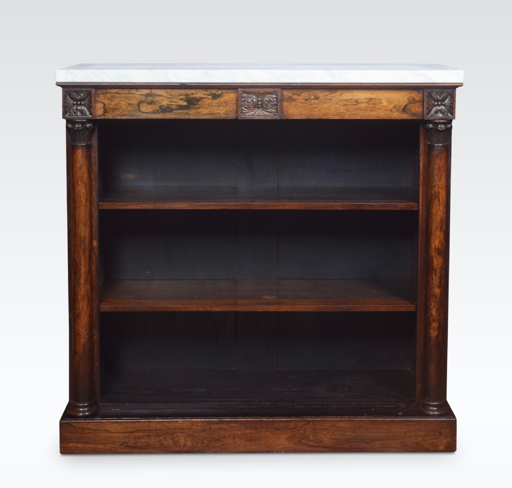 Regency rosewood open bookcase View II