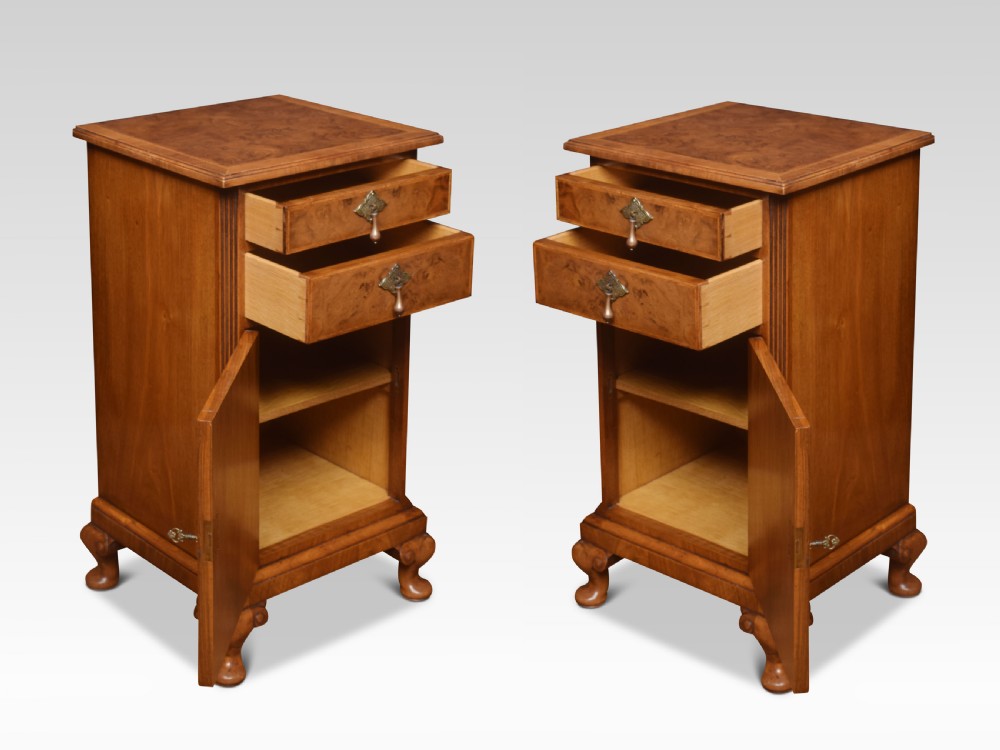 Pair of Queen Ann Style bedside cabinets View IV