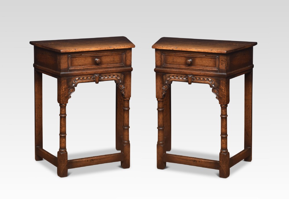 Pair of 17th Century style oak side tables