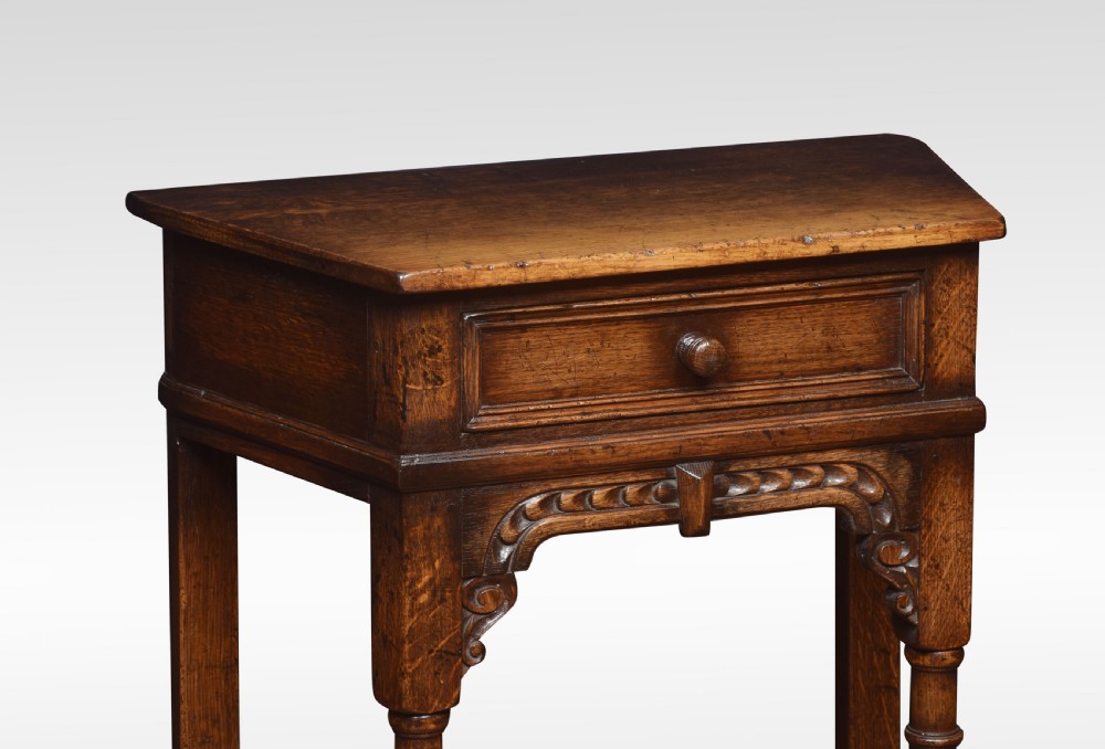 Pair of 17th Century style oak side tables View II