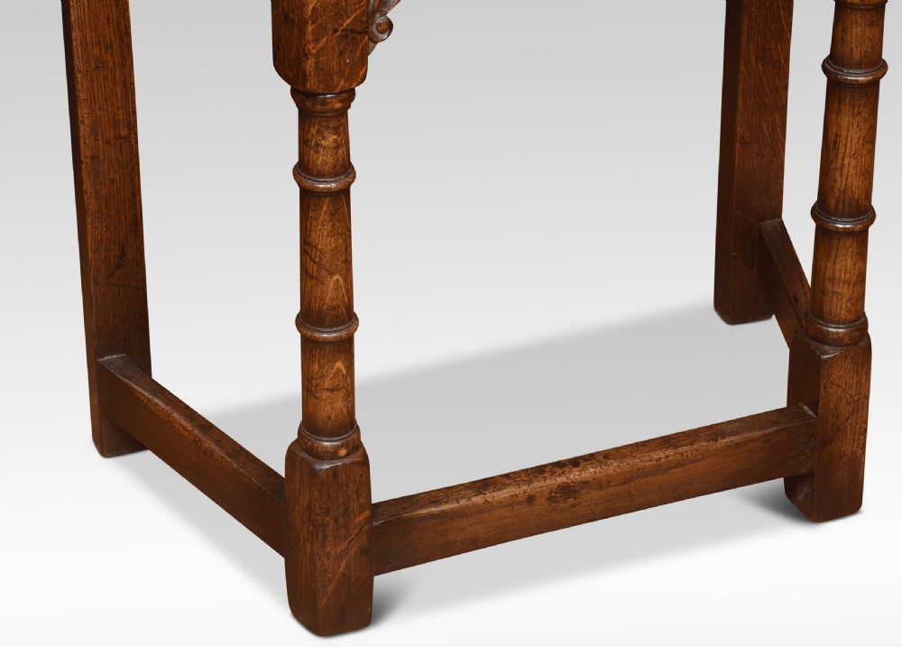 Pair of 17th Century style oak side tables View V