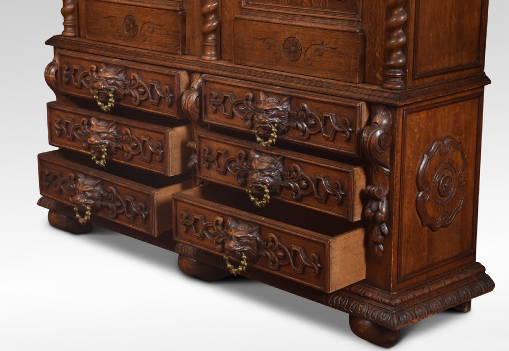 Substantial 19th century oak carved cabinet View XII