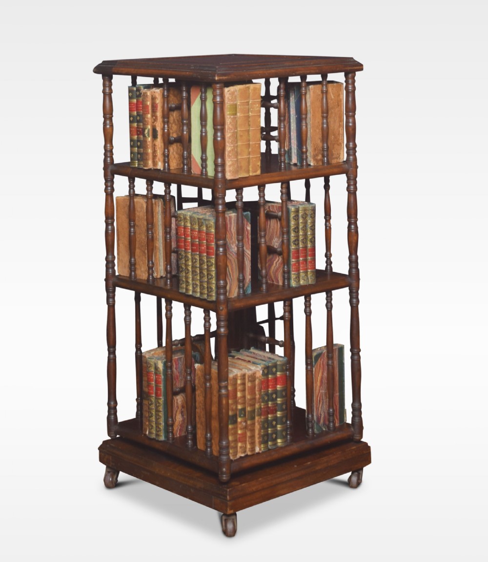 Walnut revolving bookcase