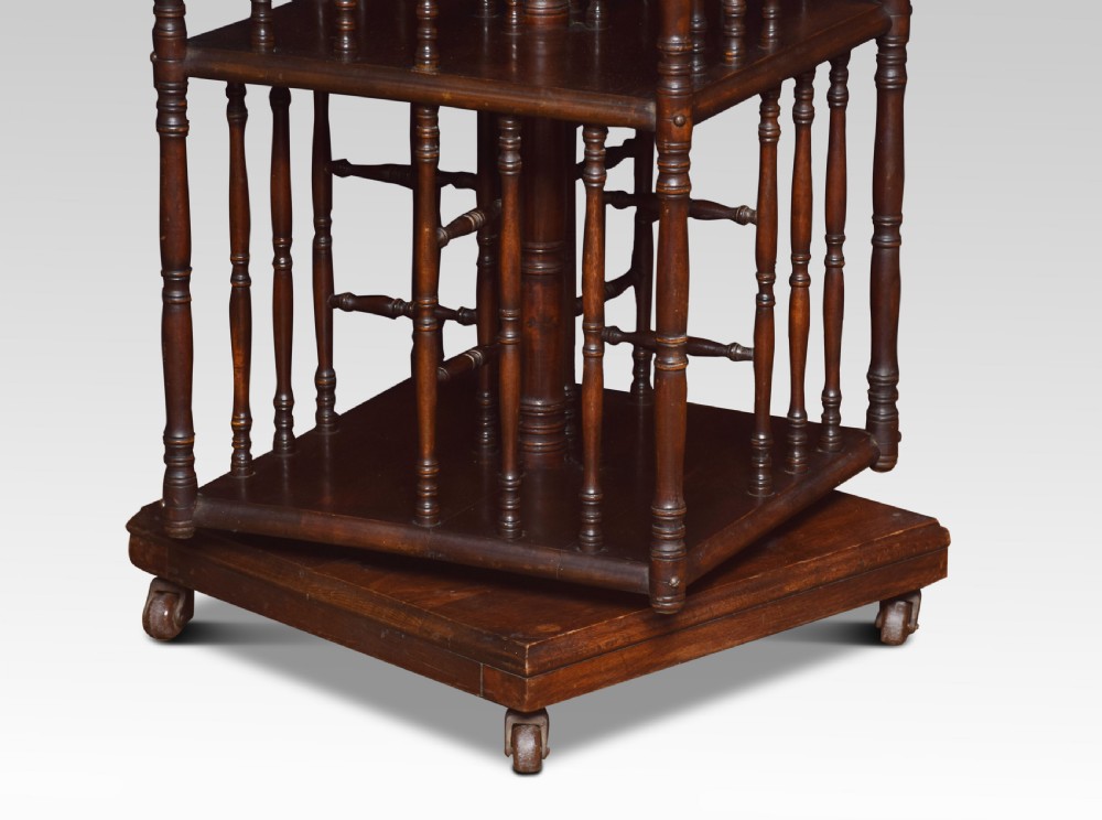 Walnut revolving bookcase View IV