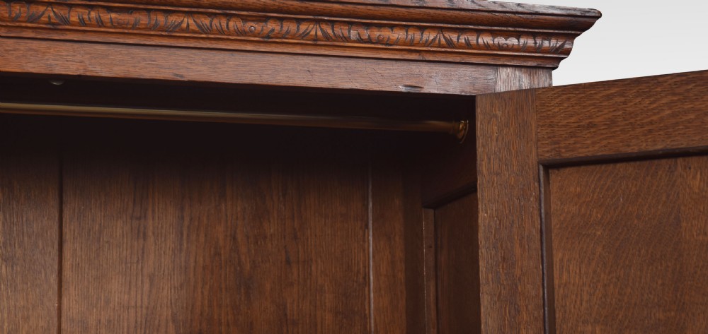 Carved oak hall robe View V