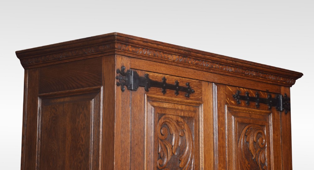 Carved oak hall robe View VI