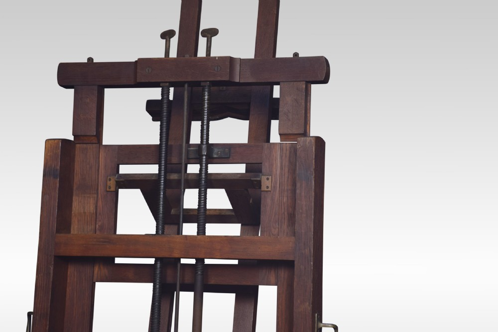 Oak artist’s fully adjustable studio easel View IX