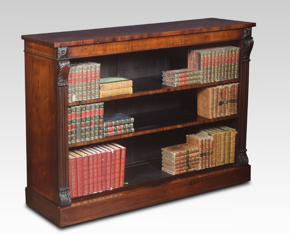 Figured rosewood open bookcase View V