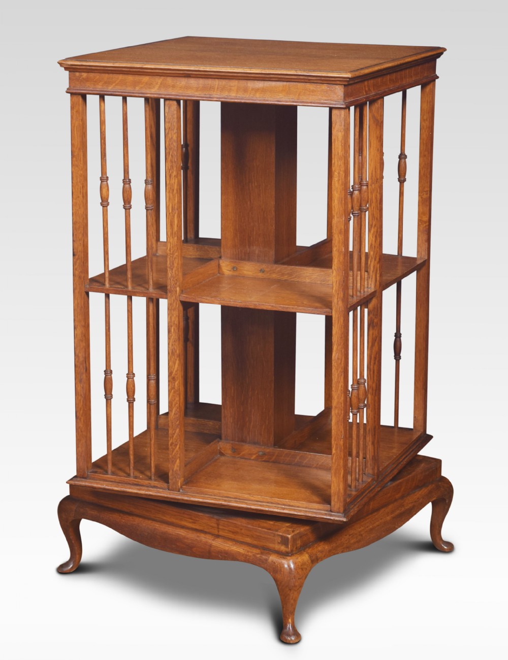 Oak revolving bookcase