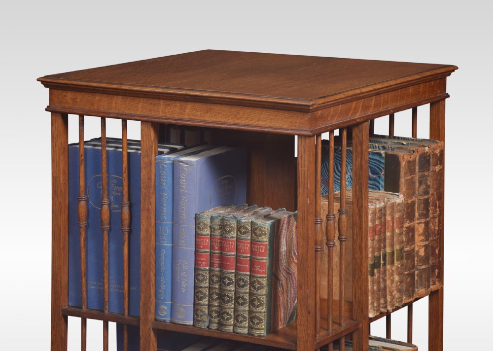 Oak revolving bookcase View IV