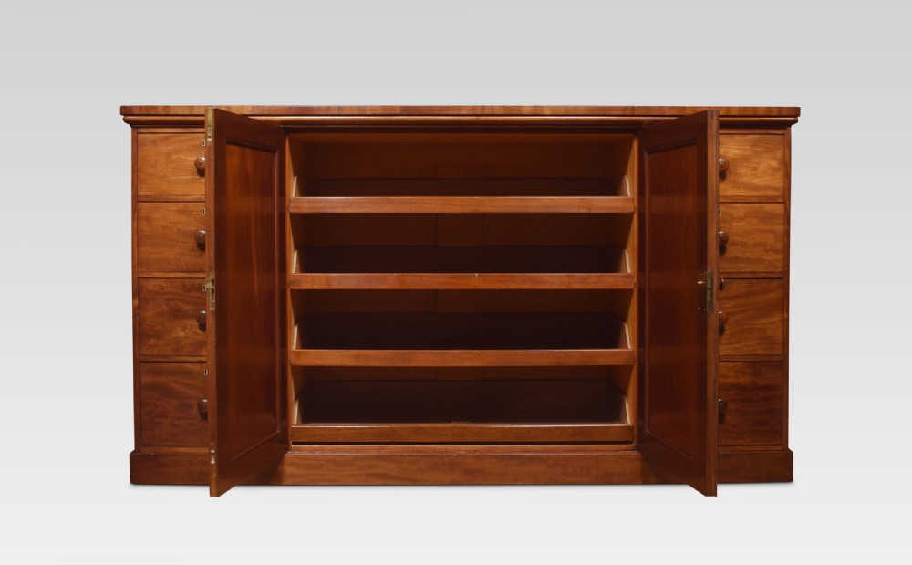 Mahogany low linen press by Holland and Sons View V