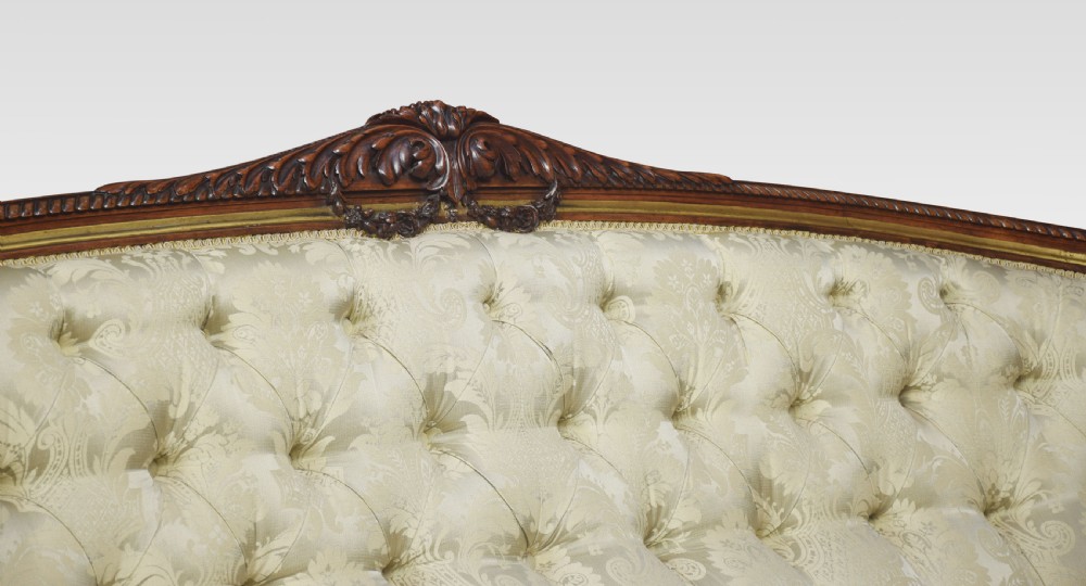 19th century carved walnut and parcel gilt sofa View III