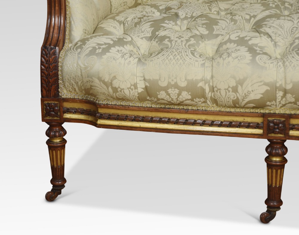 19th century carved walnut and parcel gilt sofa View VII