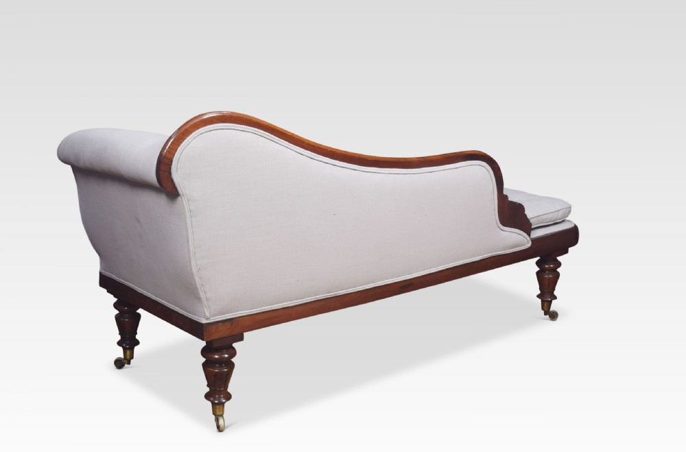 Rosewood framed scroll arm chaise lounge attributed to Wm Trotter View IX
