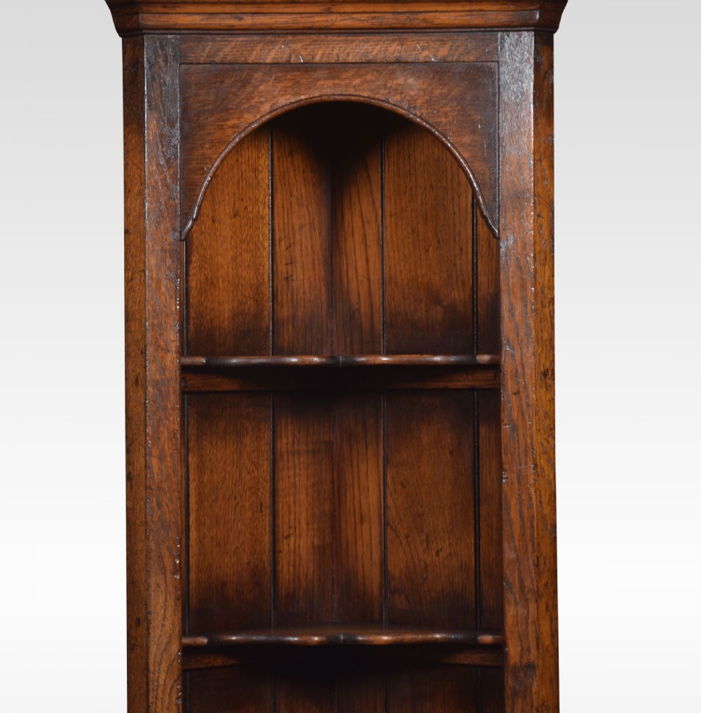 Pair of narrow oak floor standing corner cupboards View III