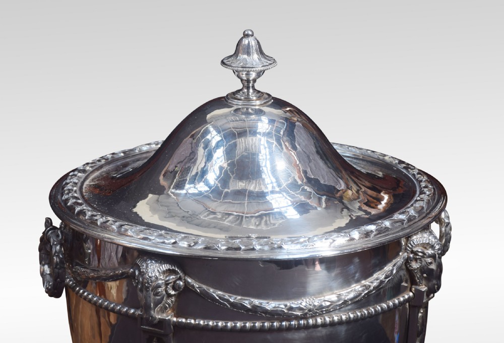 Silver plated lidded wine cooler View V