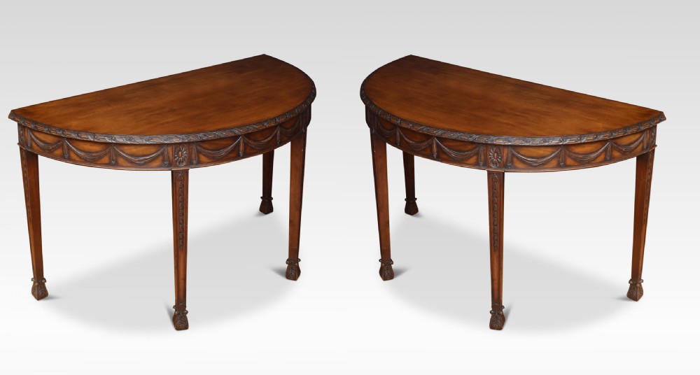 Pair of Adam Revival mahogany hall tables View VII