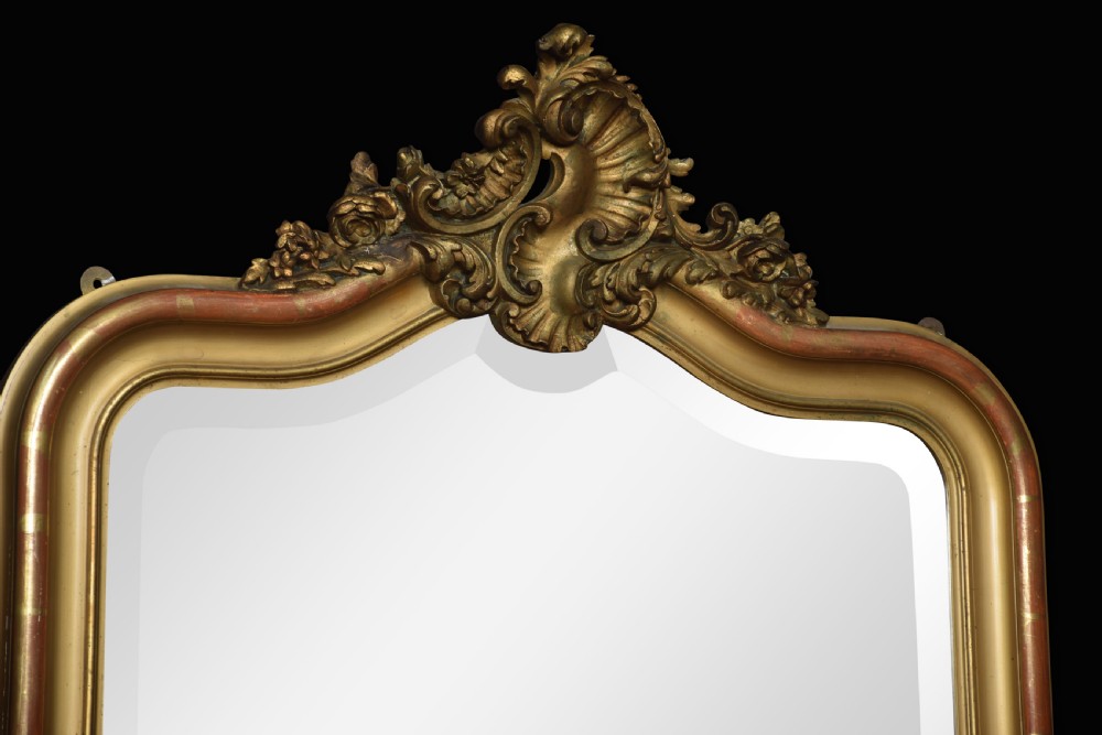 Louis XVI style giltwood wall mirror View V