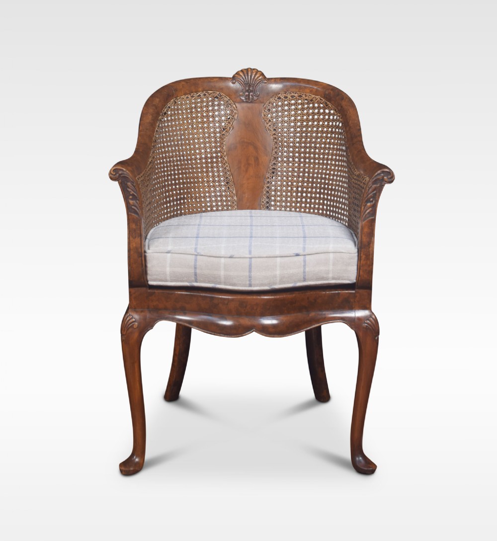 Walnut bergere arm chair