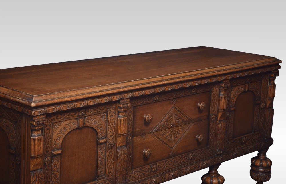 Carved oak sideboard View V