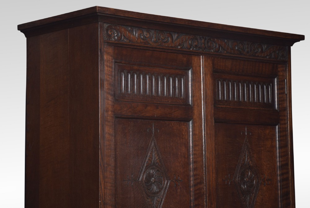 Carved oak hall robe View II