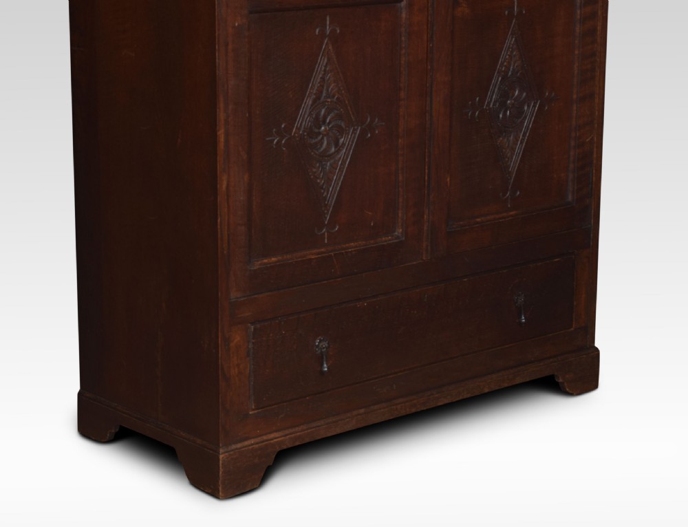 Carved oak hall robe View III