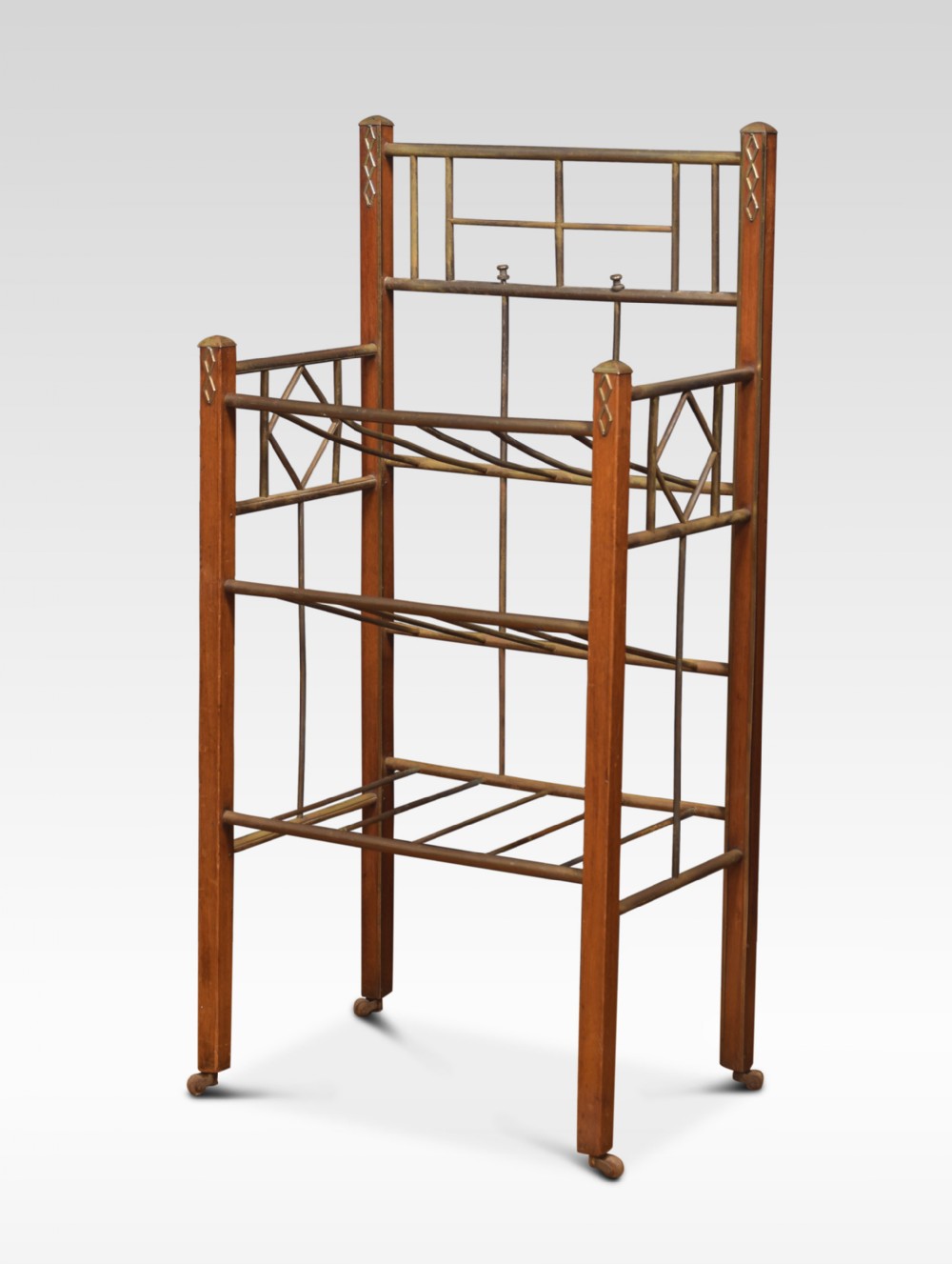 Mahogany three tier newspaper stand