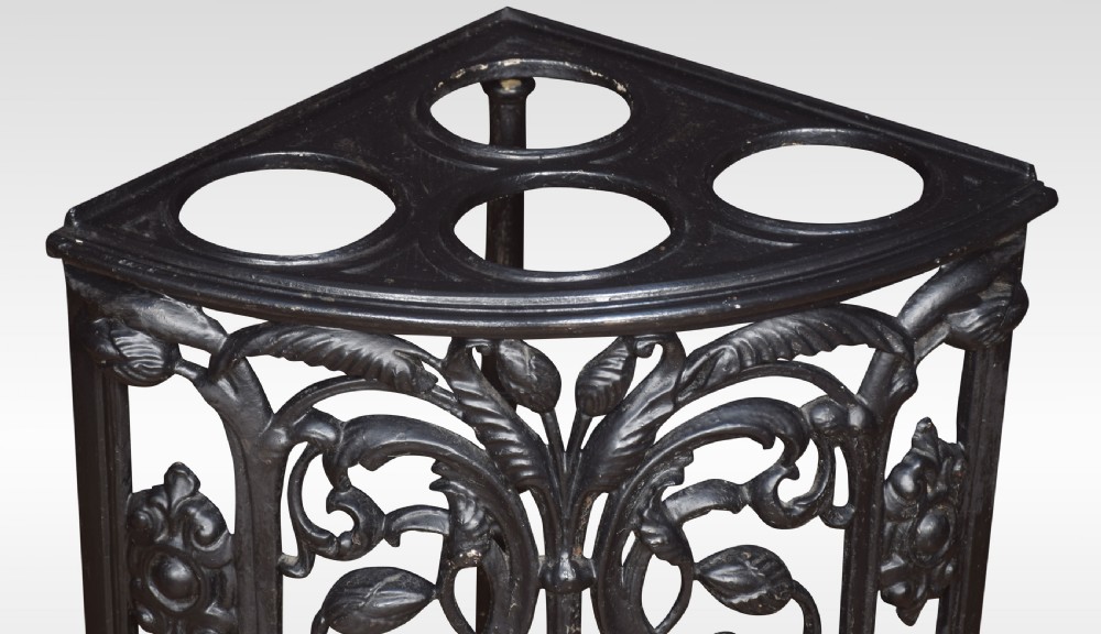 Victorian cast iron corner umbrella stand View V