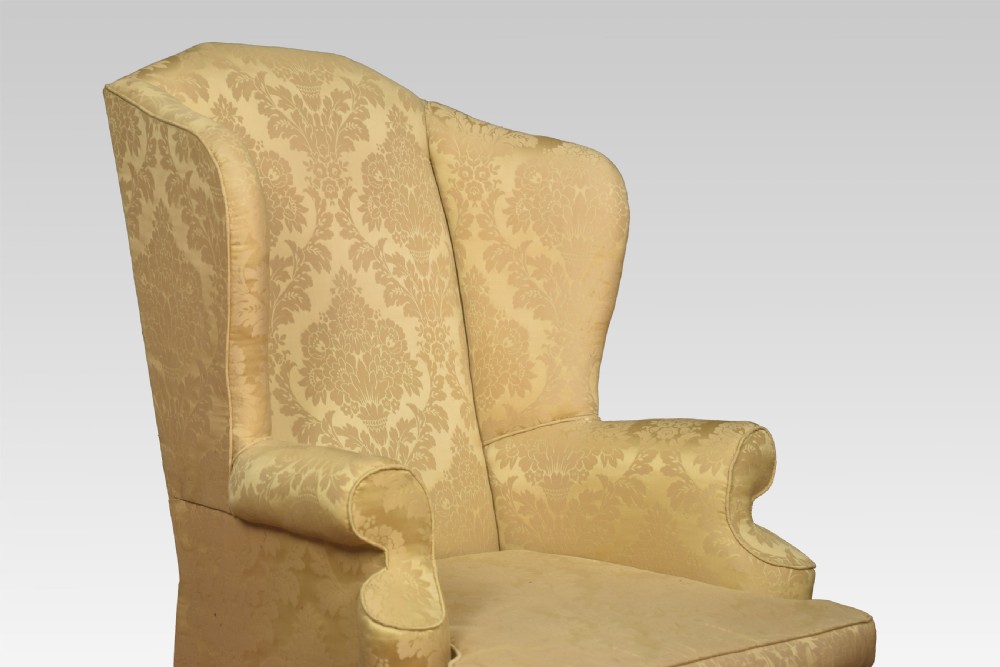 Pair of Georgian style wingback armchairs View II