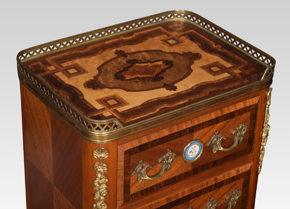 Pair Walnut and gilt metal bedside cabinets View VI