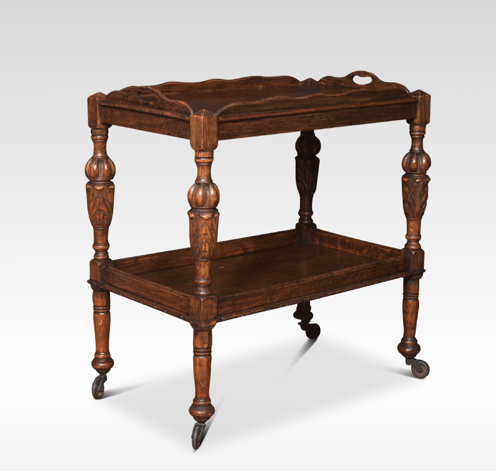 Oak serving trolley