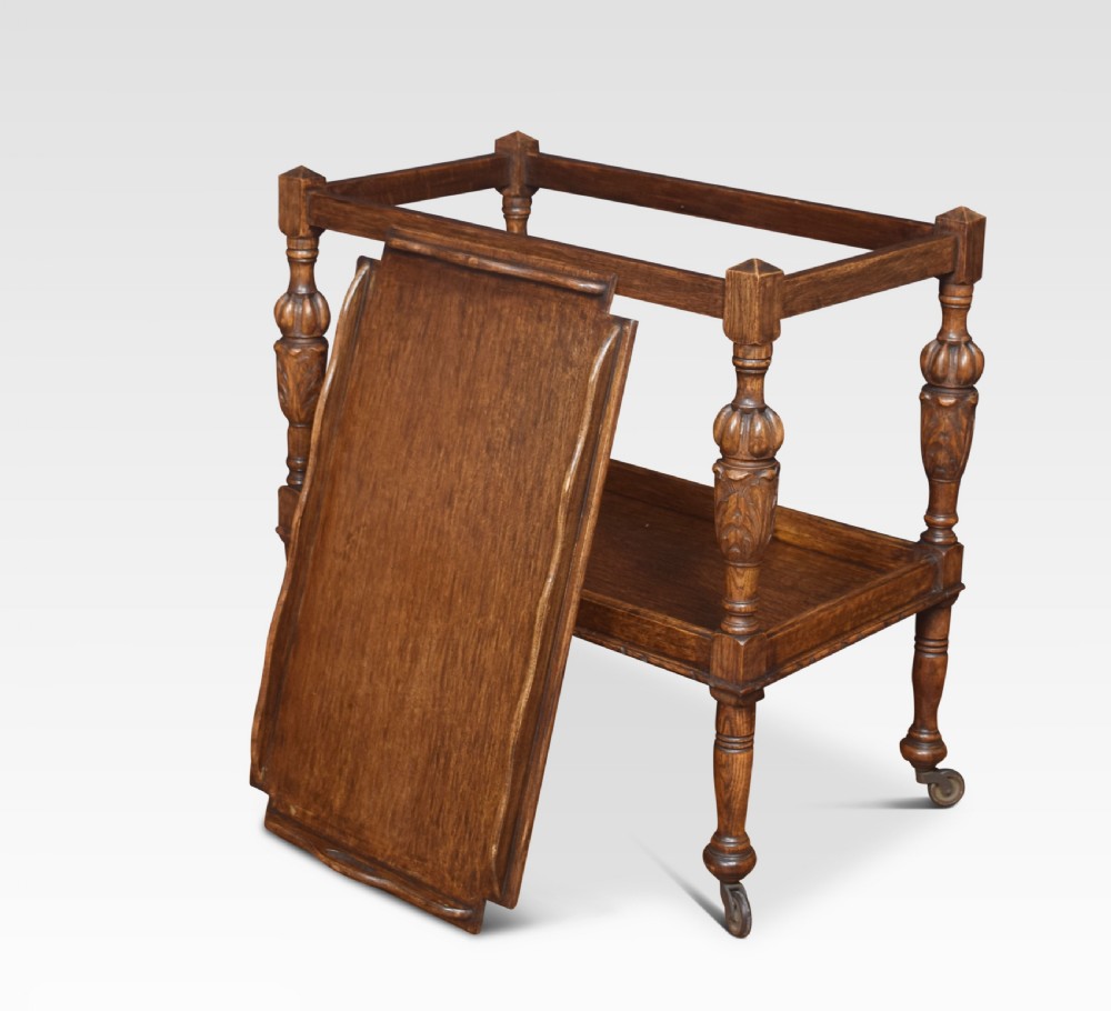 Oak serving trolley View IV