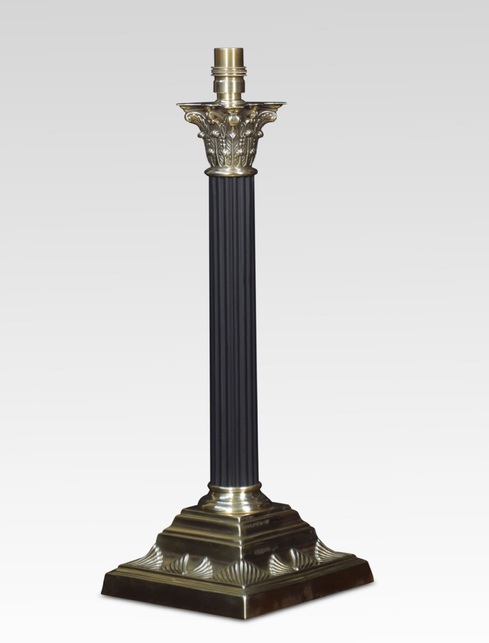 Brass corinthian column table lamp