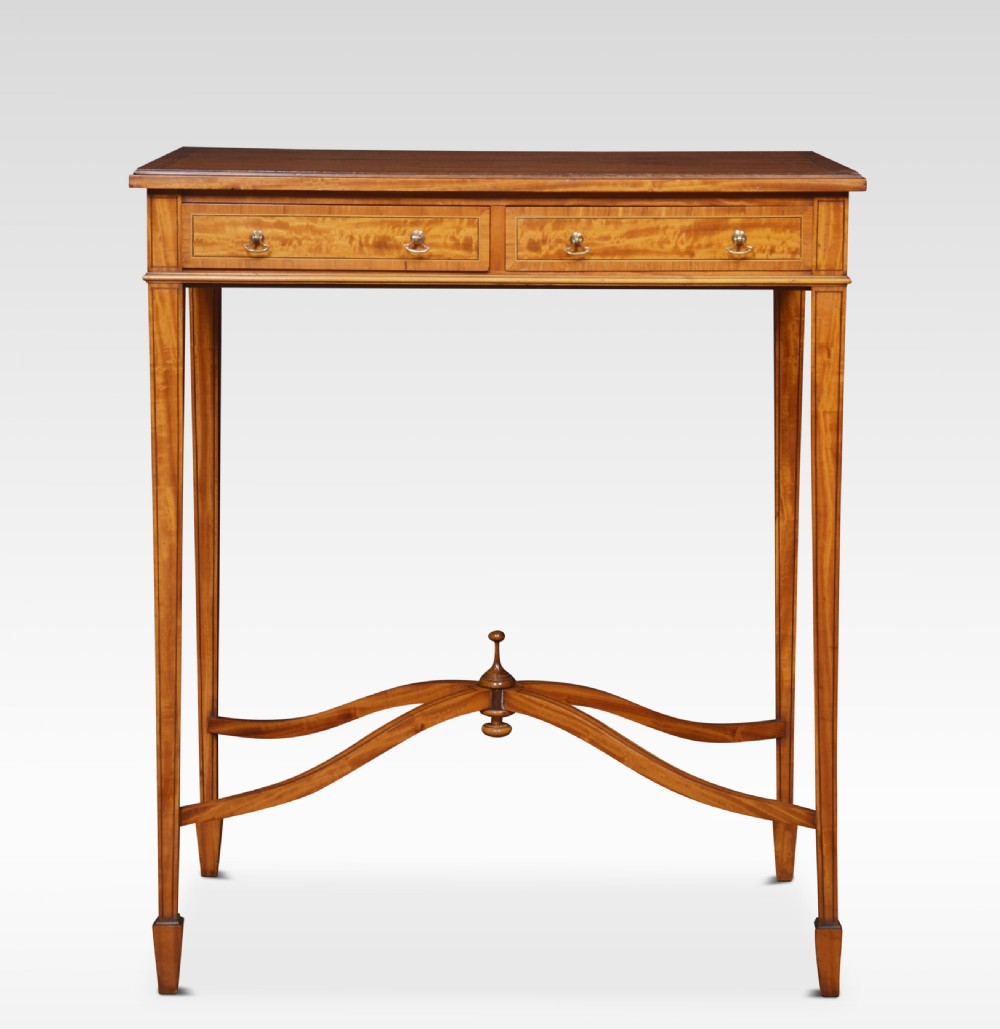 Satinwood two drawer side table by Jas Shoolbred View IV