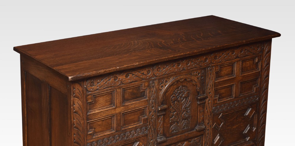 19th century oak blanket box View II