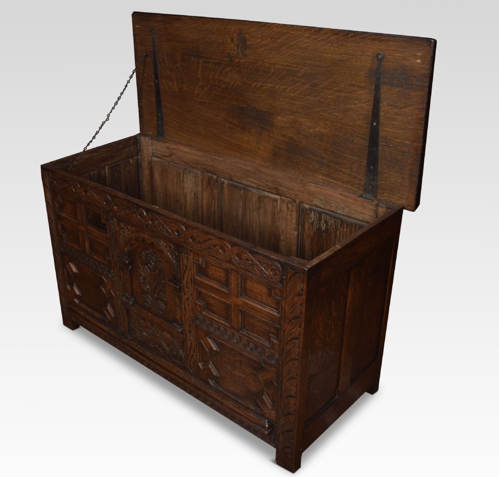 19th century oak blanket box View VII