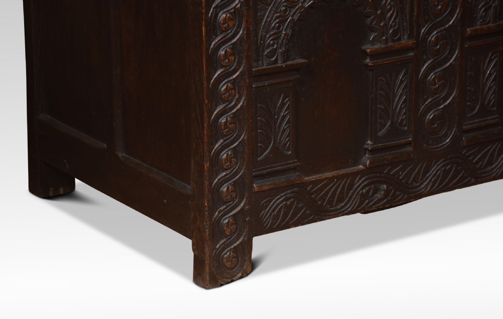  18th century oak blanket box View II