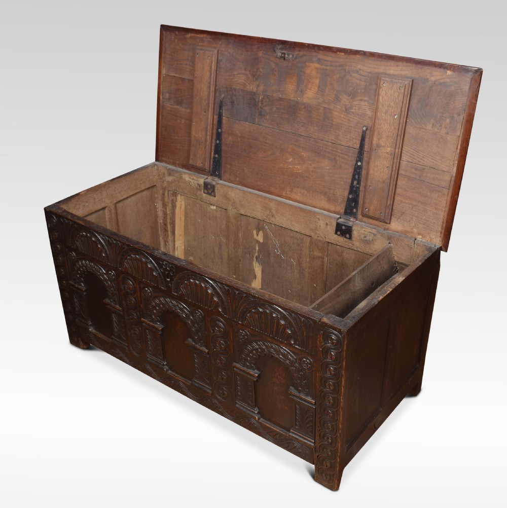  18th century oak blanket box View VI