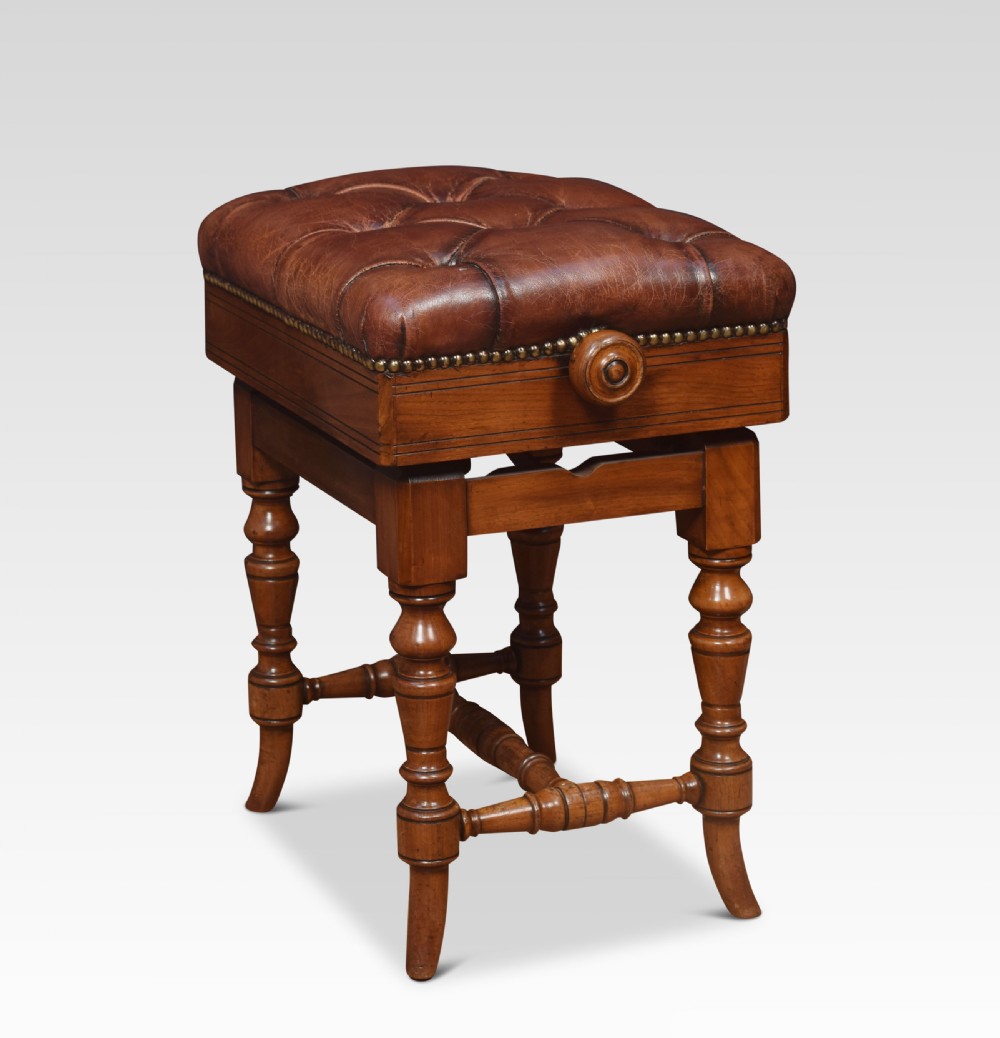 Mahogany ajustable stool View III