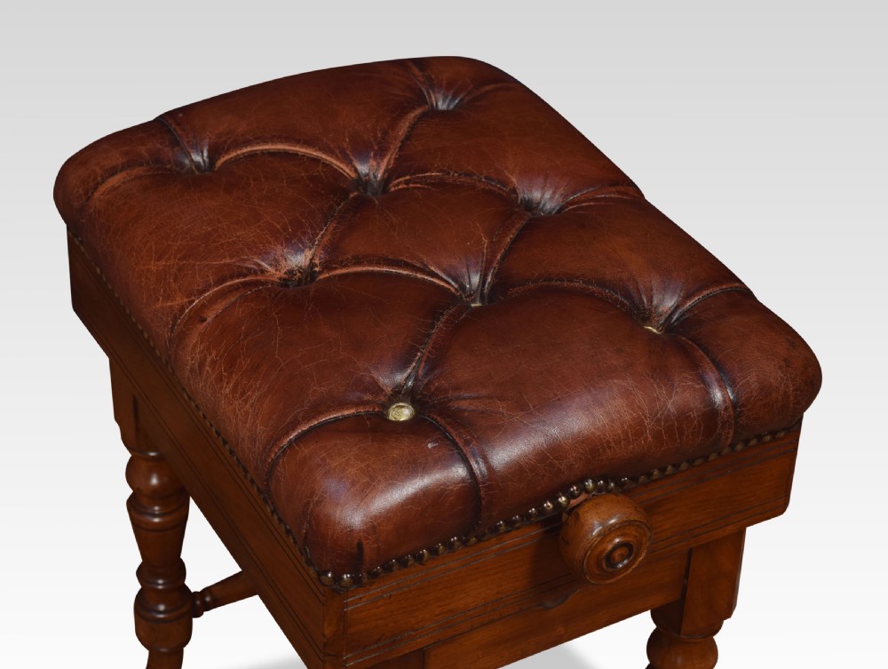 Mahogany ajustable stool View IV