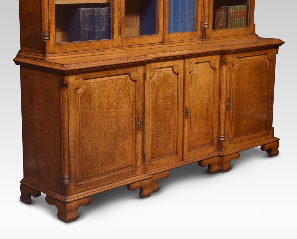 Large oak four door bookcase View VI