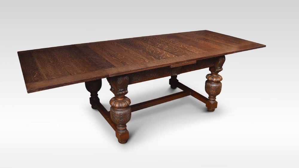 Oak draw-leaf refectory table View III