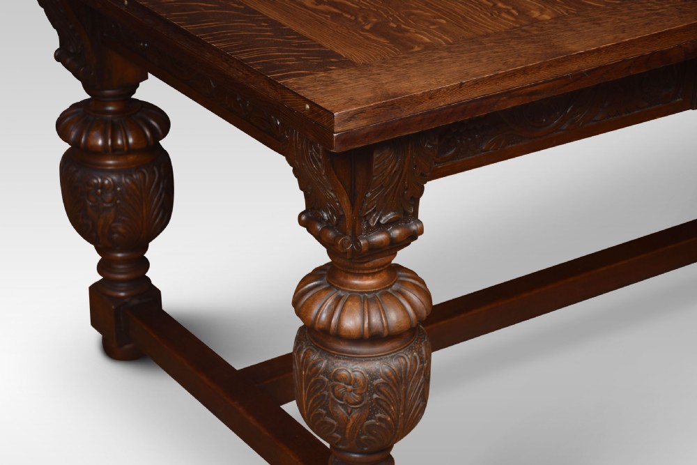 Oak draw-leaf refectory table View VI