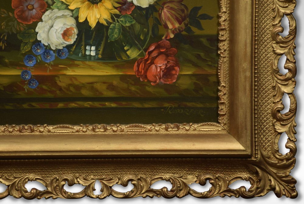 Still life of flowers oil on canvas View II